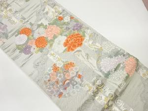 短冊散花丸紋織出し袋帯